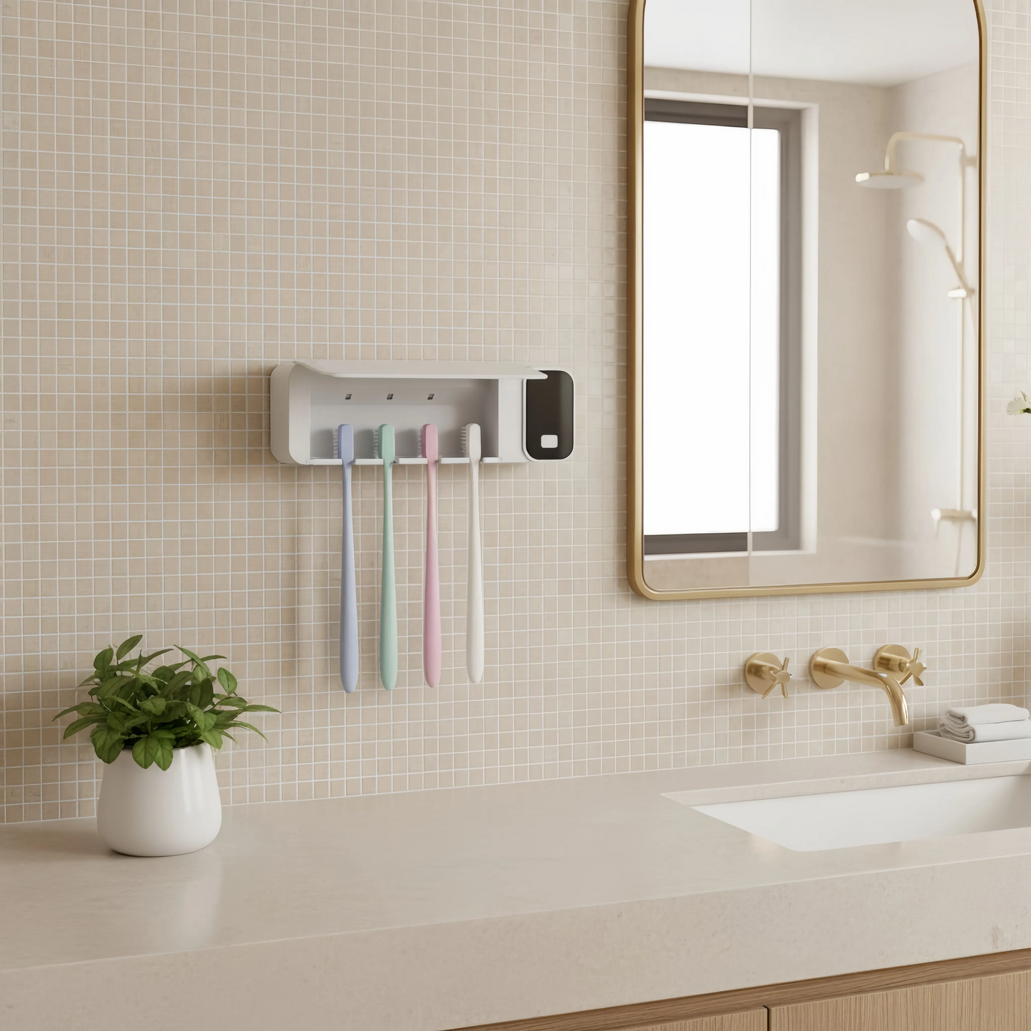 AuraGuard UV Wall Mount Toothbrush Holder
