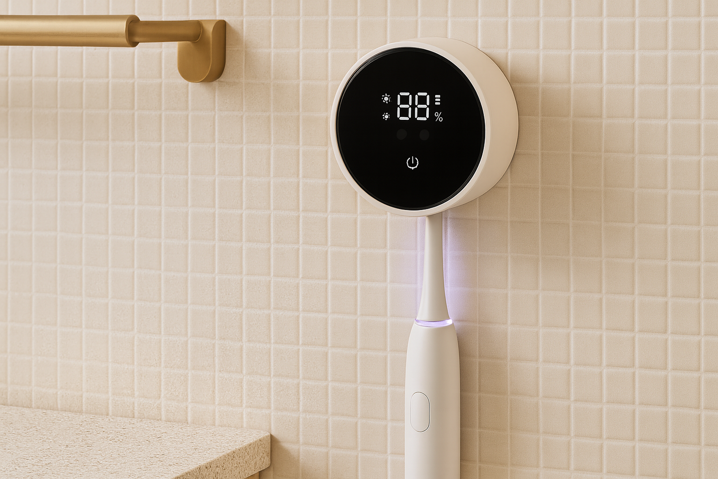 SanitiSmart UV Wall Mount Toothbrush Holder