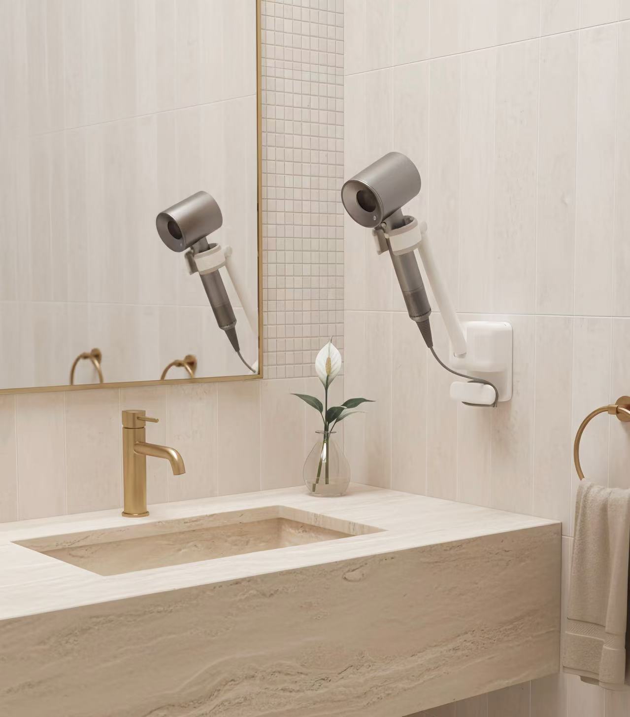 AuraHold Wall Hair Dryer Holder