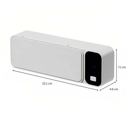 White AuraGuard UV Wall Mount Toothbrush Holder Dimension