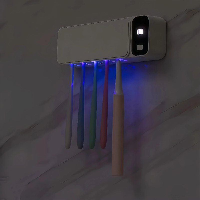 White AuraGuard UV Wall Mount Toothbrush Holder UV light