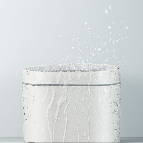 White Luma Touchless Bin waterproof